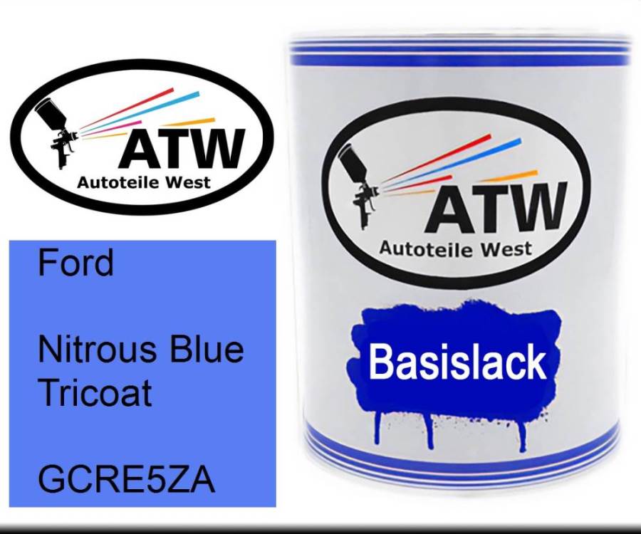 Ford, Nitrous Blue Tricoat, GCRE5ZA: 1L Lackdose, von ATW Autoteile West.